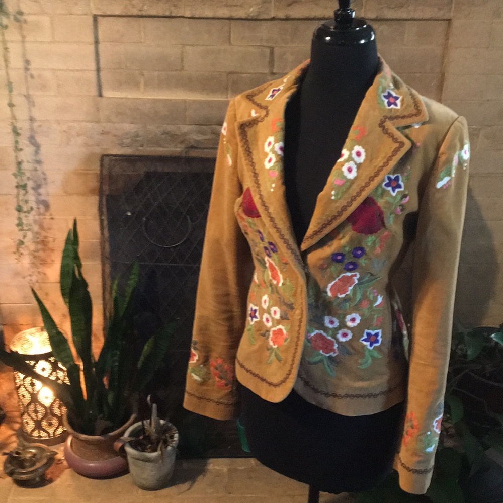 Embroidered Velvet Jacket.